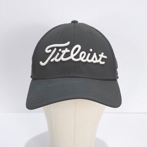 Titleist New Era Pro‎ V1 FootJoy Golf Hat M/L Gray Mesh Stretch Fit Structured